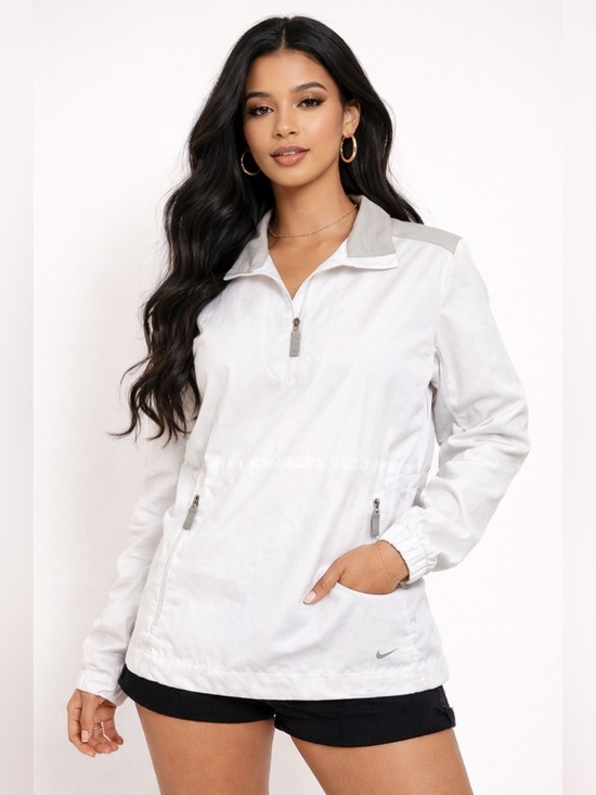 Nike Jackets & Blazers - Nike Golf Pullover Womens Medium White Half Zip Lightweight Jacket Athletic